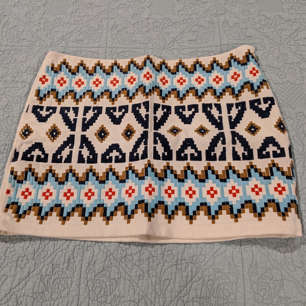 Embroidered mini skirt